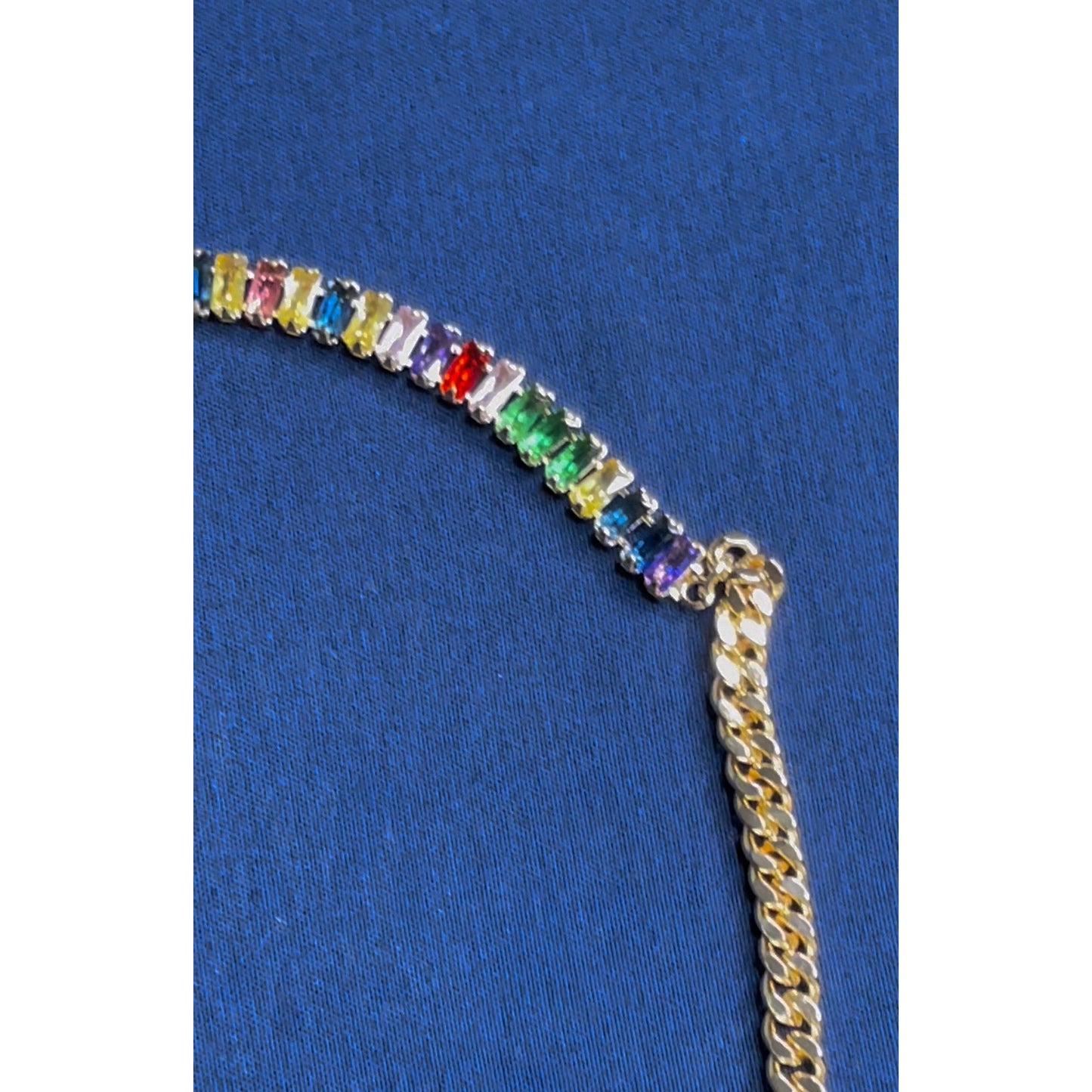 Rainbow Cuban Link Necklace