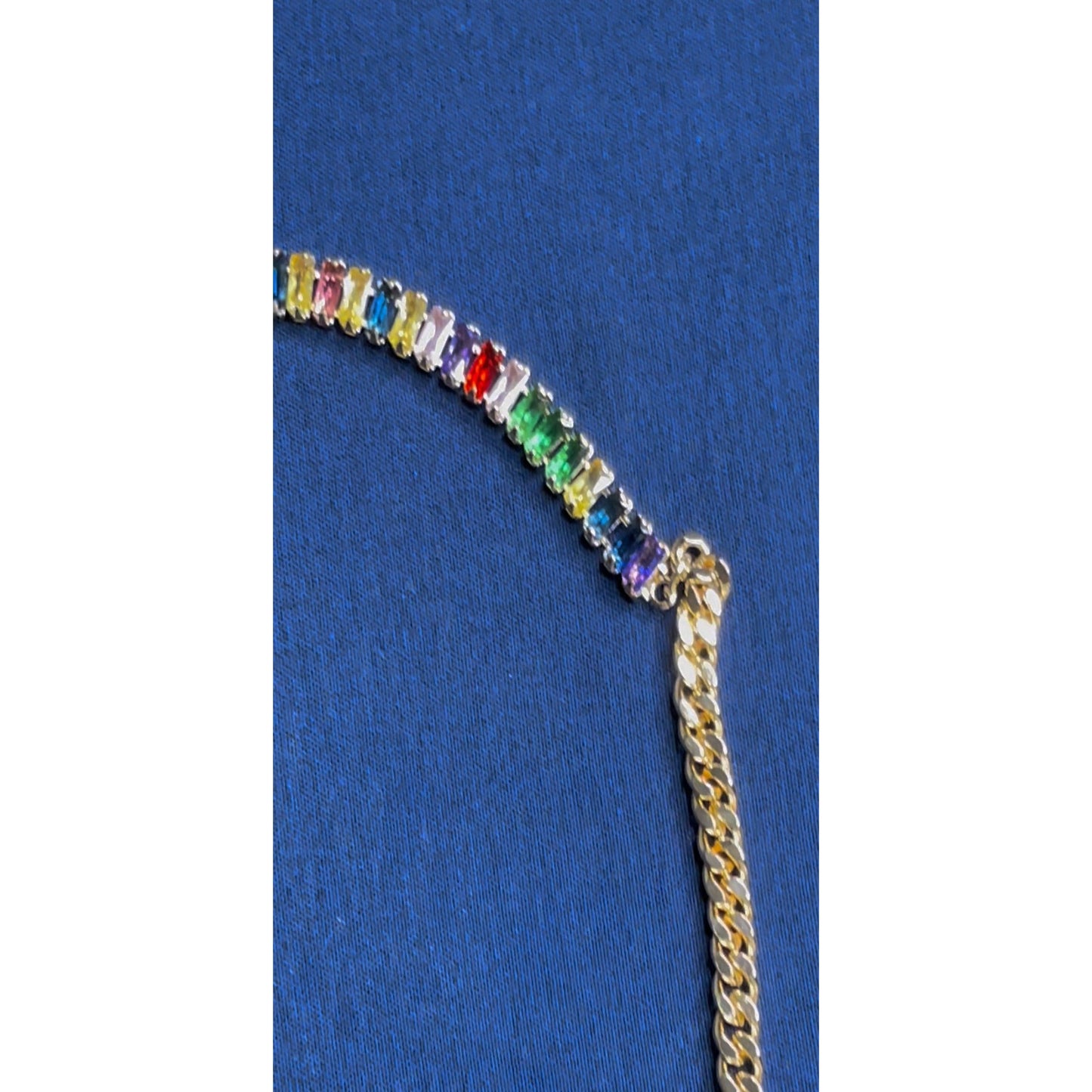 Rainbow Cuban Link Bracelet