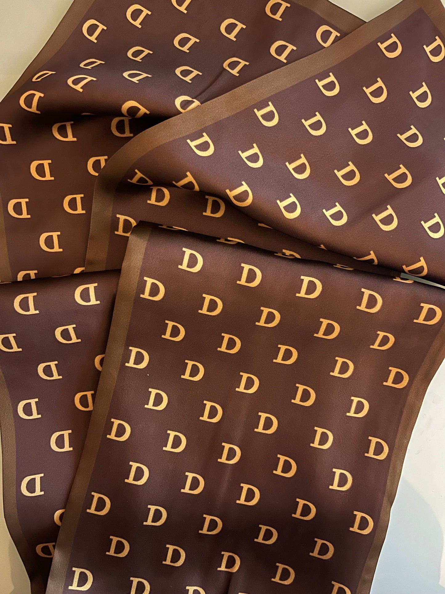 Du Flambé Unisex Signature Copper & Gold Silk Handle Scarf - 100% Pure Silk