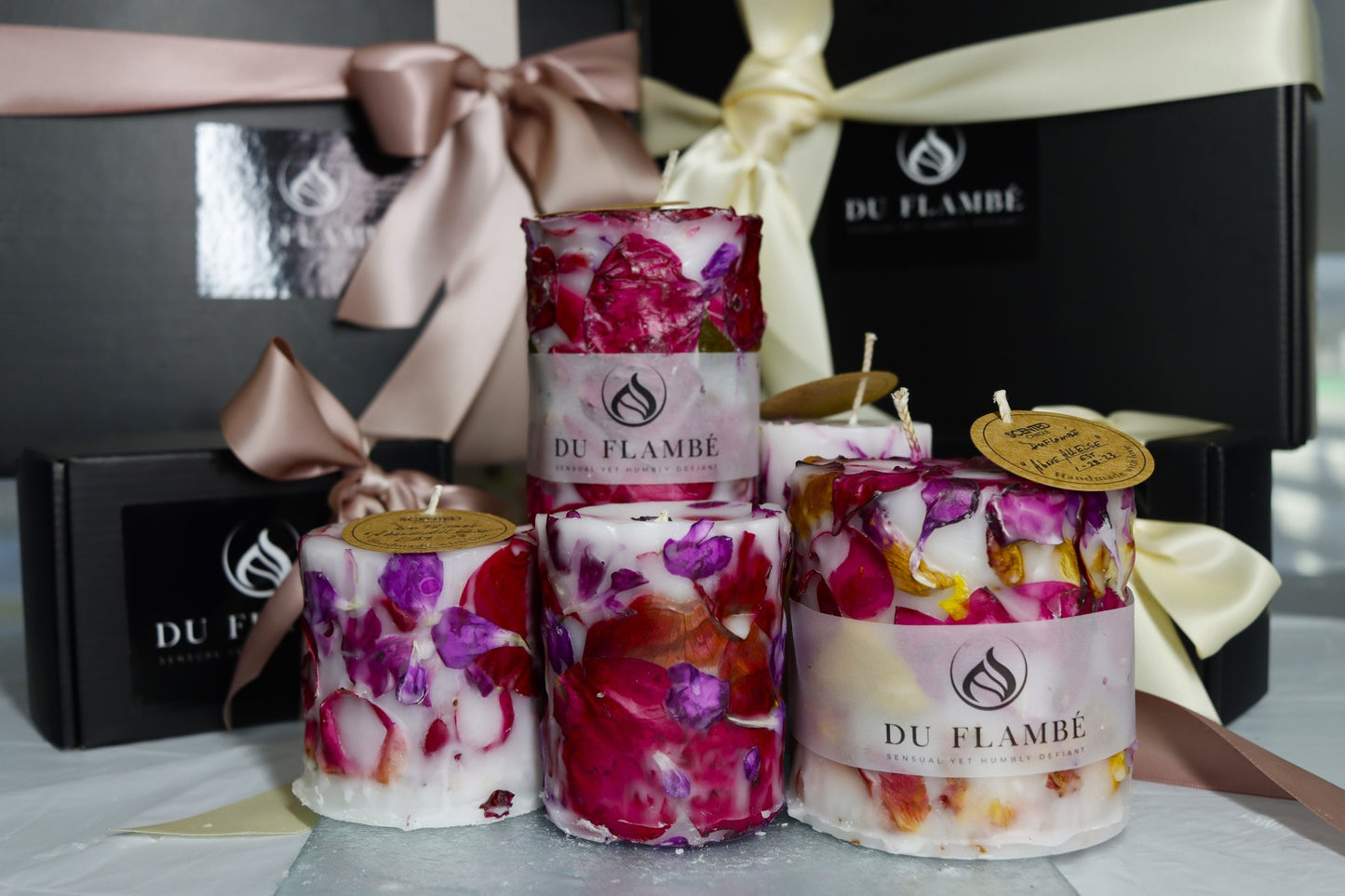 Above All Else Fragrance Candle 5 Piece Set - Live Roses, Orchids and Freesia Florals