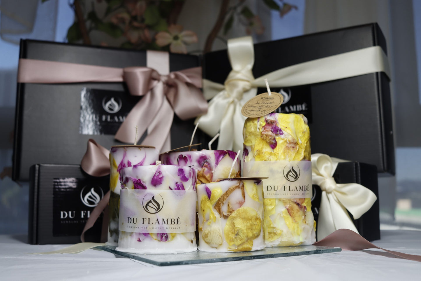 Above All Else Fragrance Candle 5 Piece Set - Live Roses, Orchids and Freesia Florals